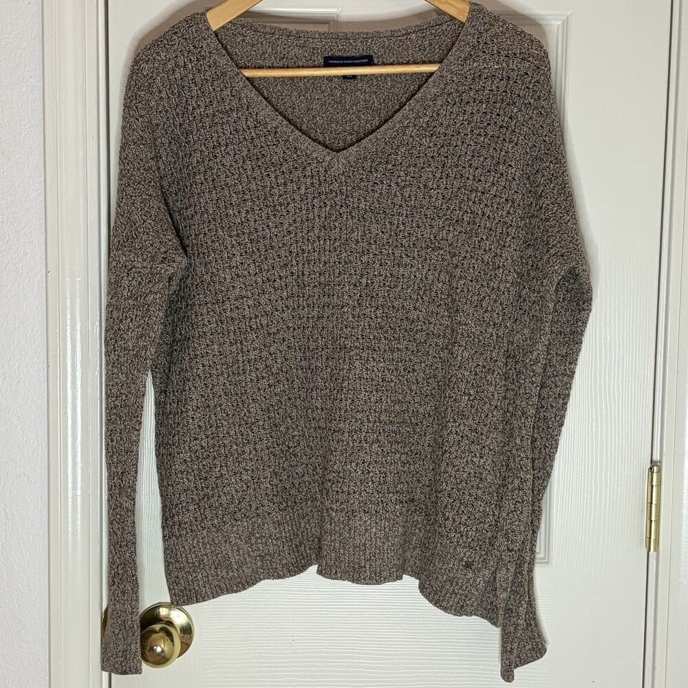 American Eagle Outfitters Open Knit Brown Neutral Pullover Sweater Women’s M